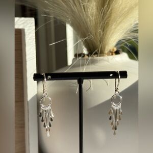 Handcrafted Sterling Silver Paddle Chandelier Dangle Earrings